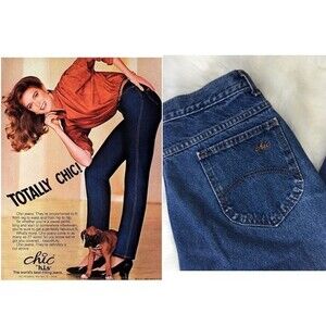 Vintage Chic Deep Blue High Rise Jeans